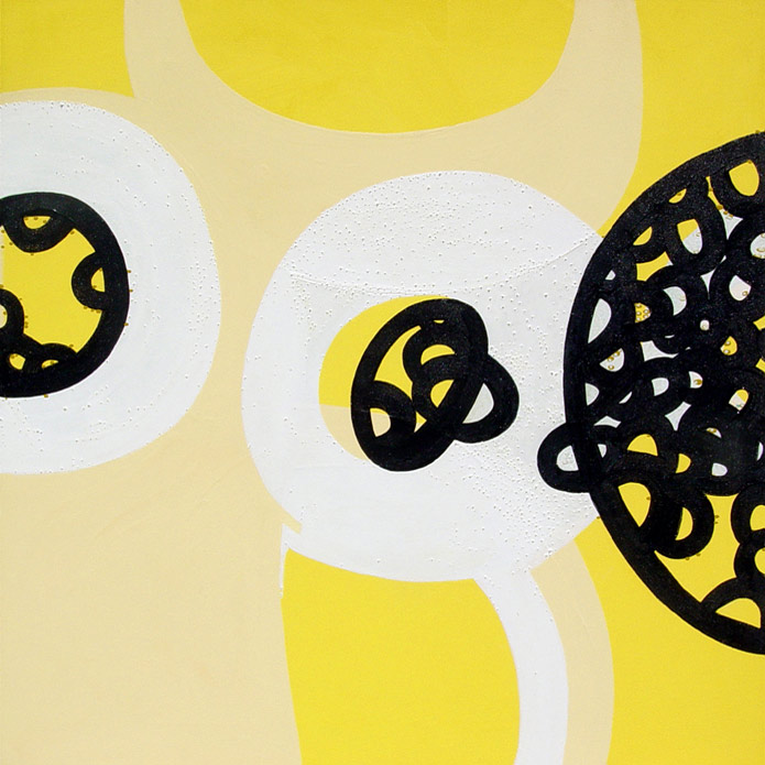 Swarm: Enter, the Poke-Through Brigade! Acrylic and oil on canvas, 2006, 36 inches x 36 inches