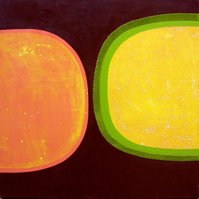 Brother and Sister, mixed media, 2007, 32 inches x 32 inches