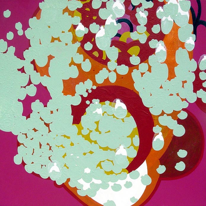 Swarm: Crusin' in Space Baskets, acrylic on canvas, 2006, 34 inches x 34 inches
