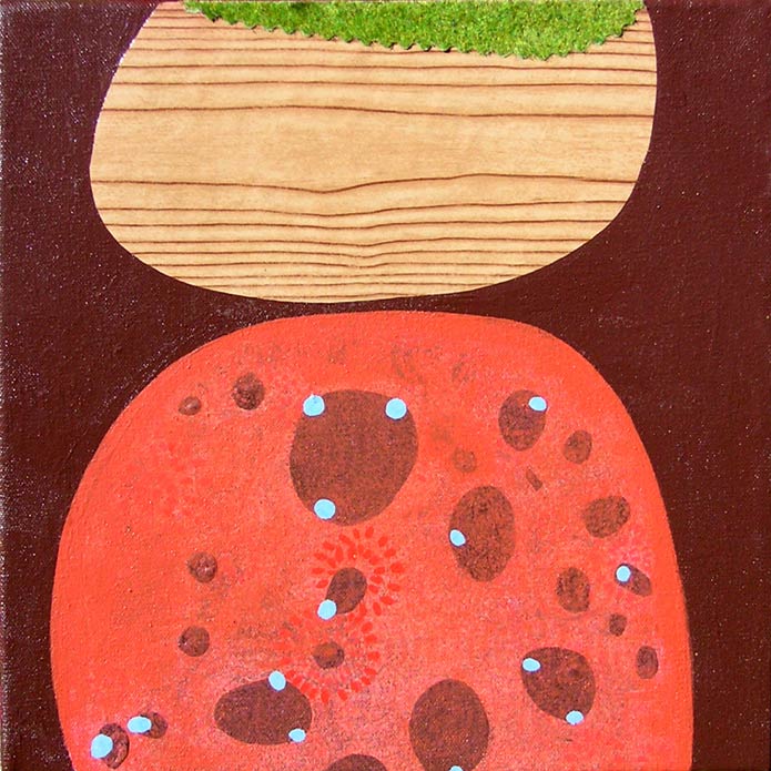 Easy, acrylic and mixed media on canvas, 2005, 12 inches x 12 inches