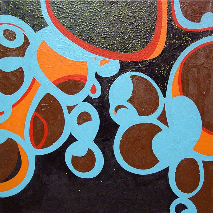 Moon and Stars, acrylic on canvas, 2005, 30 inches x 30 inches