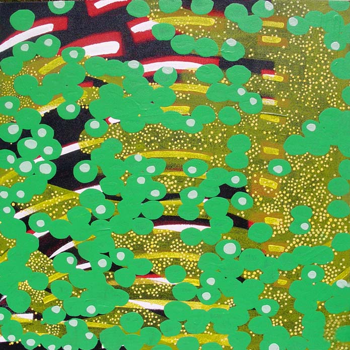 Swarm: Yellow Mist Before the Takeover, acrylic on canvas, 2006, 28 inches x 28 inches