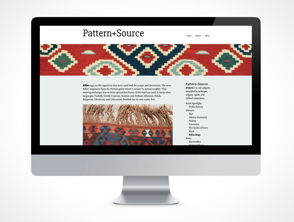 Pattern and Source, kilim page